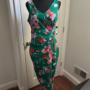 Guess Green Floral Midi Dress